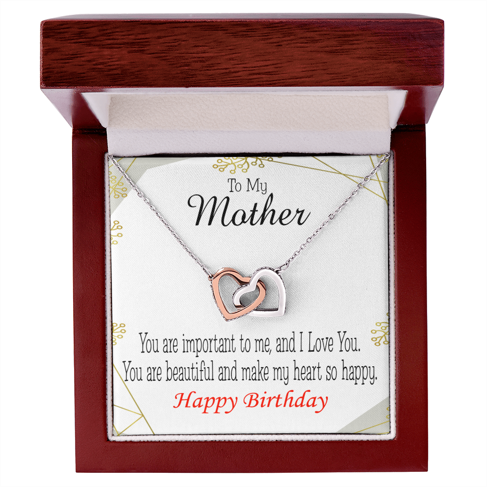 To Mom Birthday Message Beautiful Lady Mom Inseparable Necklace-Express Your Love Gifts