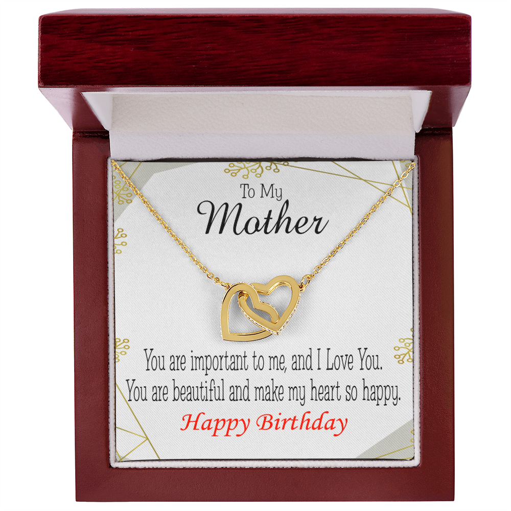 To Mom Birthday Message Beautiful Lady Mom Inseparable Necklace-Express Your Love Gifts