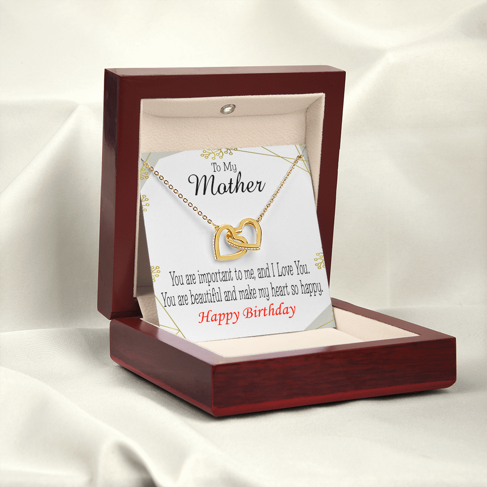 To Mom Birthday Message Beautiful Lady Mom Inseparable Necklace-Express Your Love Gifts