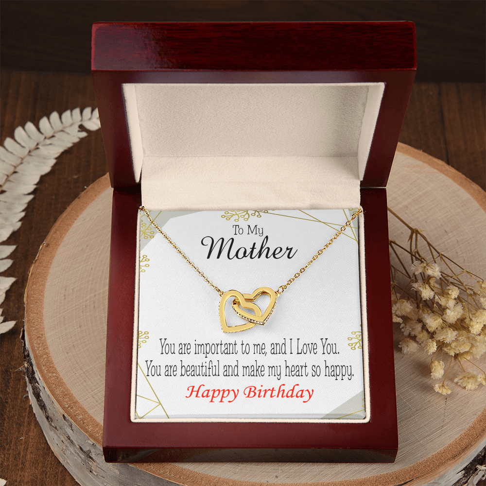 To Mom Birthday Message Beautiful Lady Mom Inseparable Necklace-Express Your Love Gifts