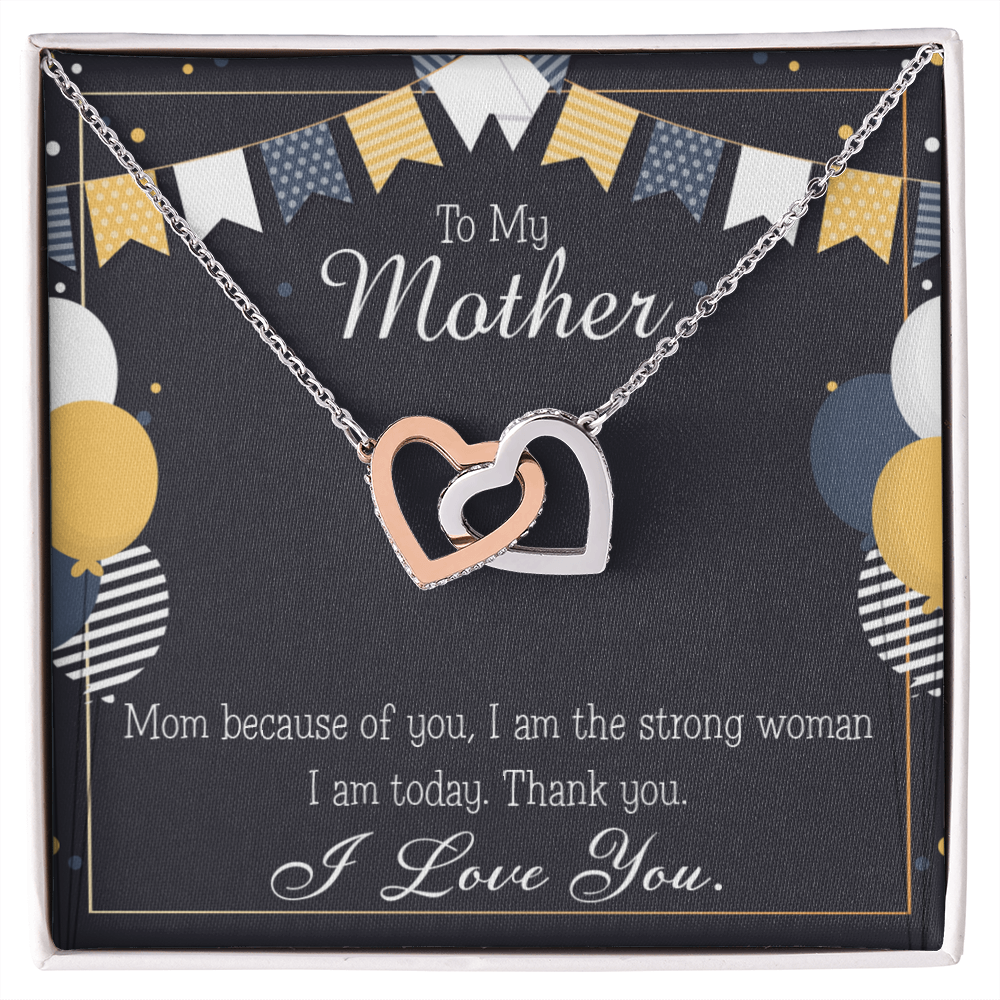 To Mom Birthday Message Because of You Mom Inseparable Necklace-Express Your Love Gifts