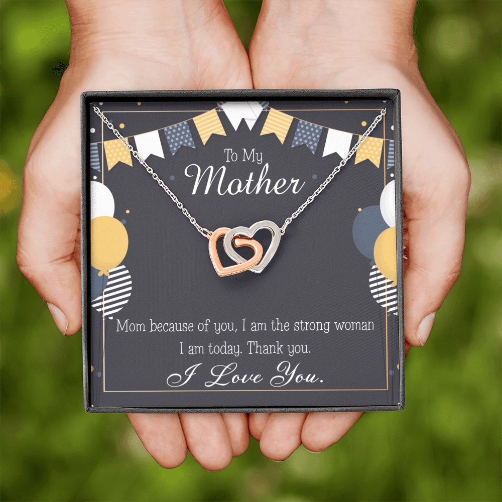 To Mom Birthday Message Because of You Mom Inseparable Necklace-Express Your Love Gifts