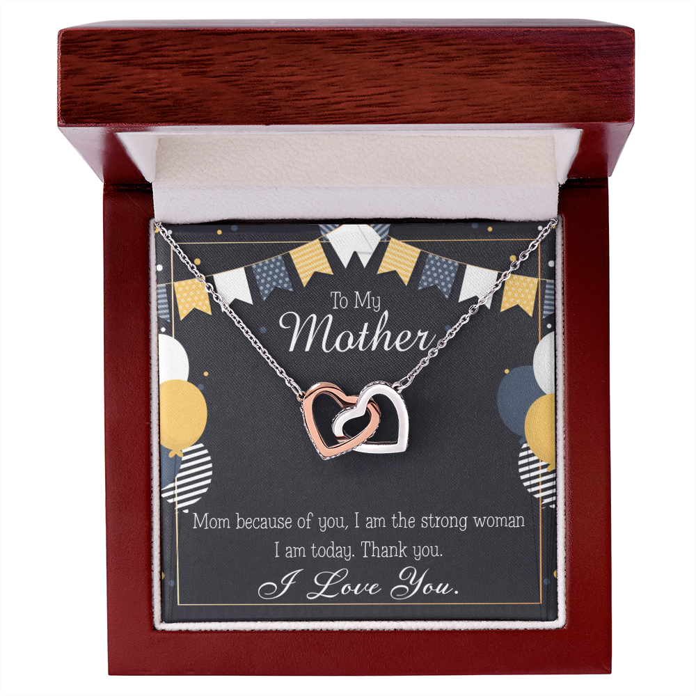 To Mom Birthday Message Because of You Mom Inseparable Necklace-Express Your Love Gifts