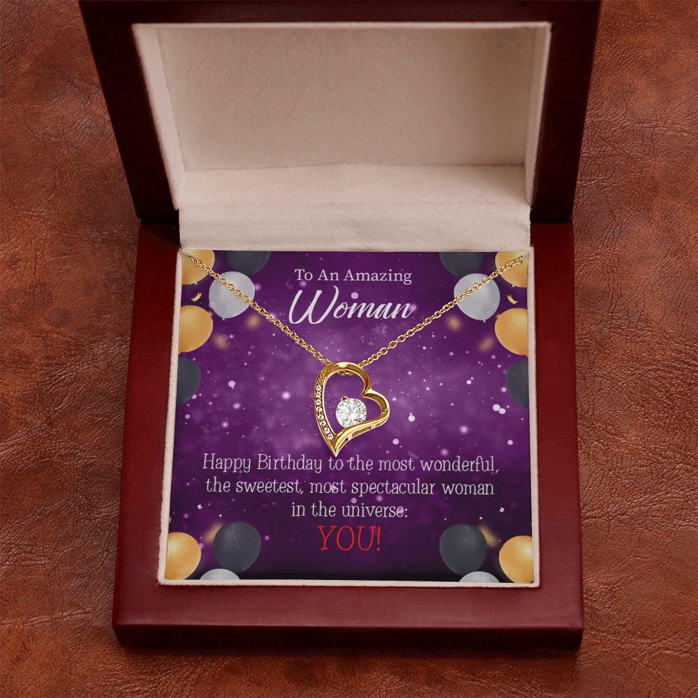 To Mom Birthday Message Best in Universe Forever Necklace w Message Card-Express Your Love Gifts