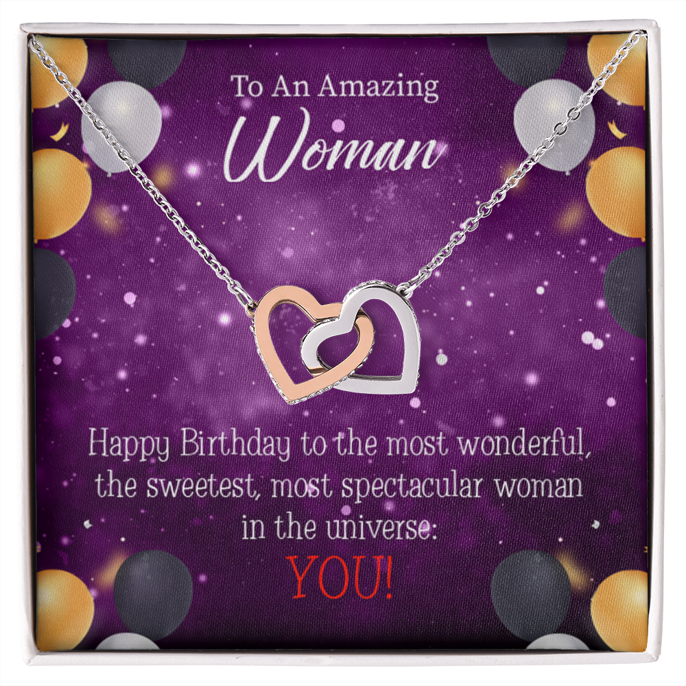 To Mom Birthday Message Best in Universe Inseparable Necklace-Express Your Love Gifts