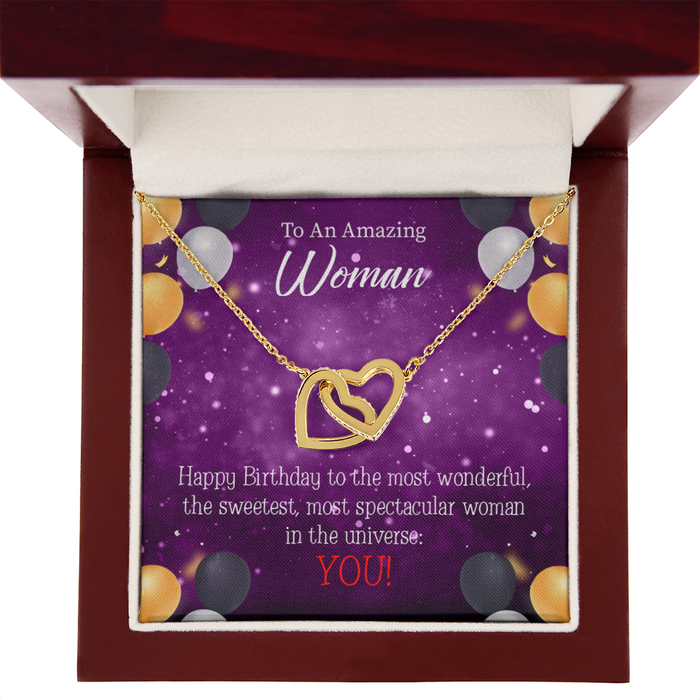 To Mom Birthday Message Best in Universe Inseparable Necklace-Express Your Love Gifts