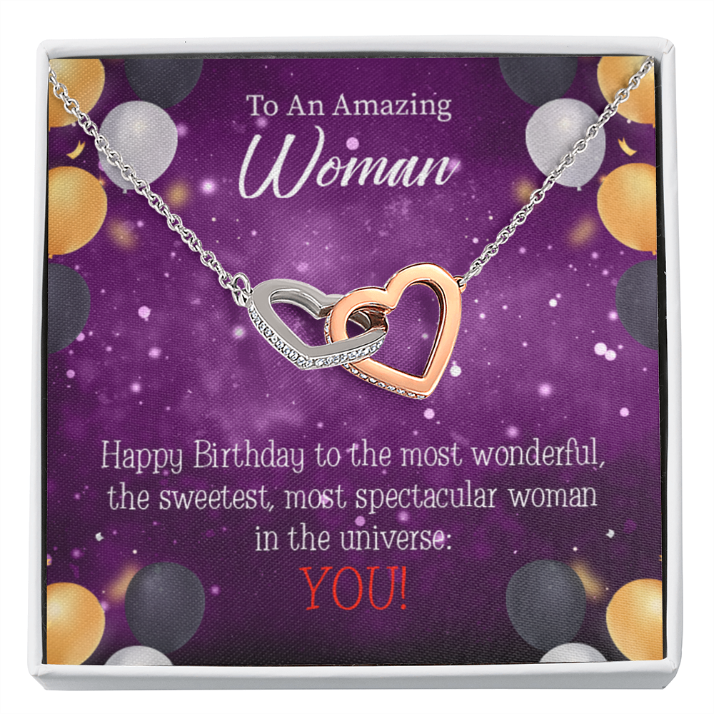 To Mom Birthday Message Best in Universe Inseparable Necklace-Express Your Love Gifts