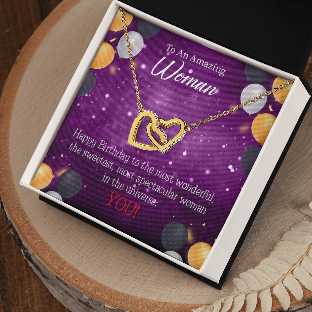 To Mom Birthday Message Best in Universe Inseparable Necklace-Express Your Love Gifts