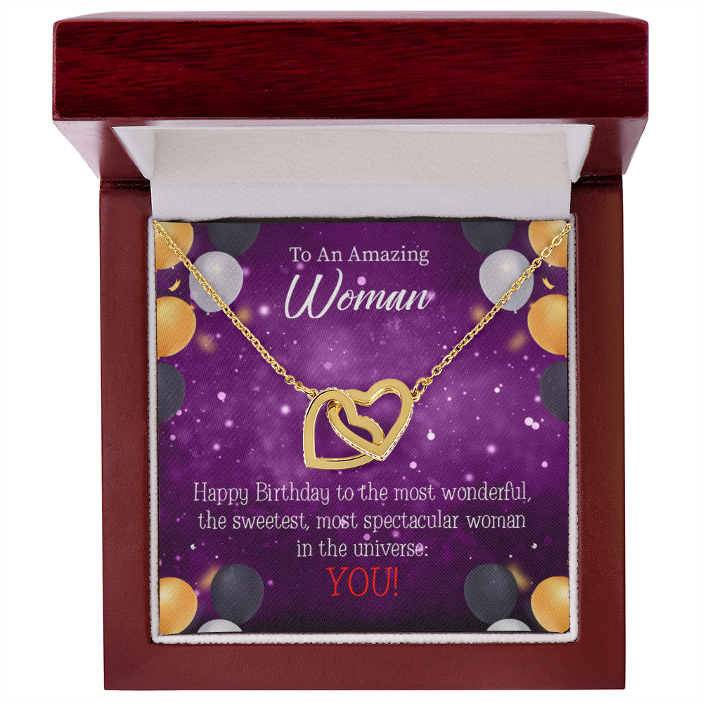 To Mom Birthday Message Best in Universe Inseparable Necklace-Express Your Love Gifts