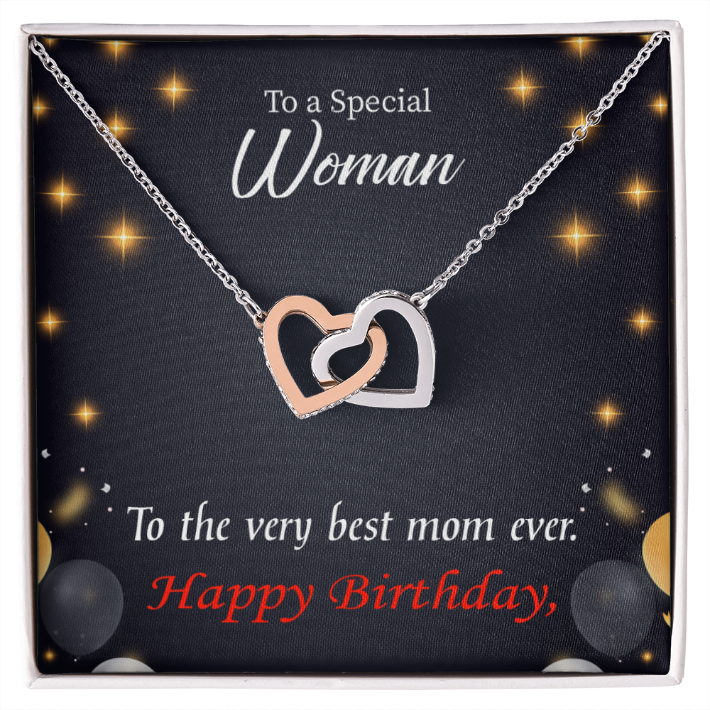 To Mom Birthday Message Best Mom Ever Inseparable Necklace-Express Your Love Gifts