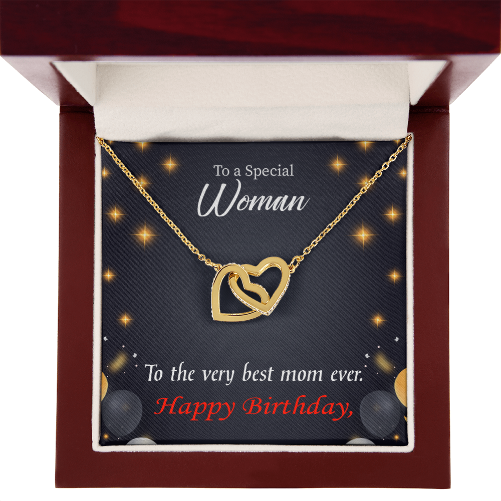 To Mom Birthday Message Best Mom Ever Inseparable Necklace-Express Your Love Gifts