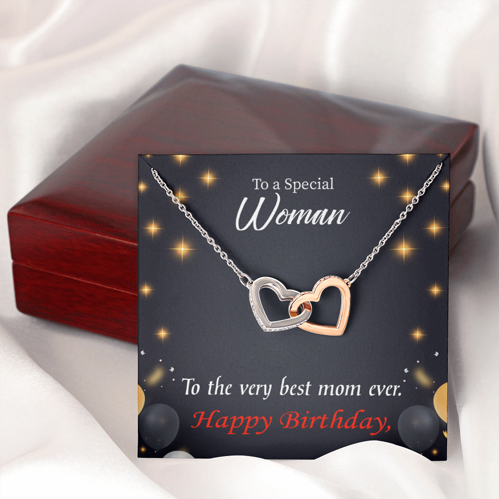 To Mom Birthday Message Best Mom Ever Inseparable Necklace-Express Your Love Gifts