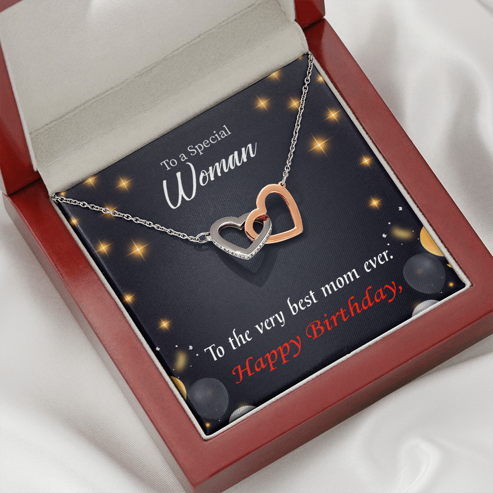 To Mom Birthday Message Best Mom Ever Inseparable Necklace-Express Your Love Gifts