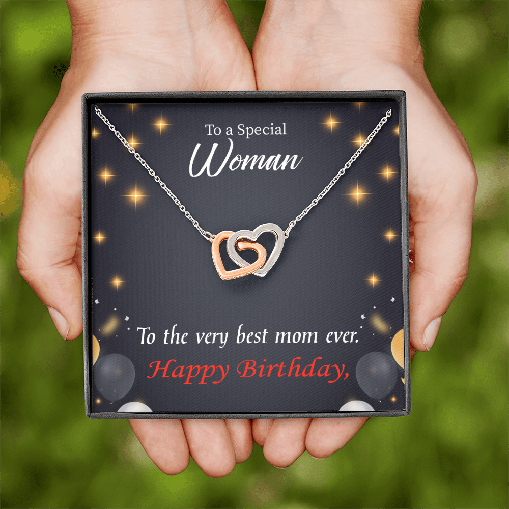 To Mom Birthday Message Best Mom Ever Inseparable Necklace-Express Your Love Gifts