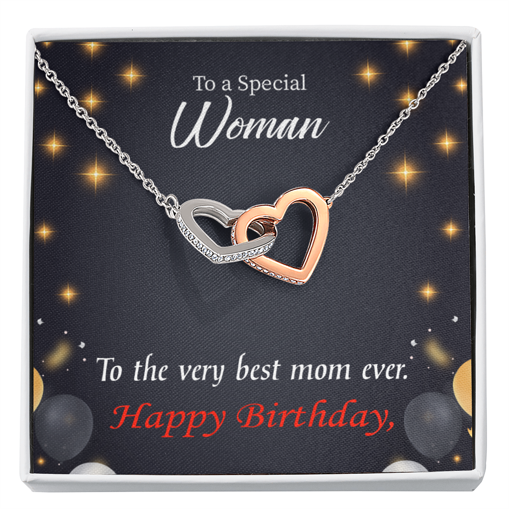 To Mom Birthday Message Best Mom Ever Inseparable Necklace-Express Your Love Gifts