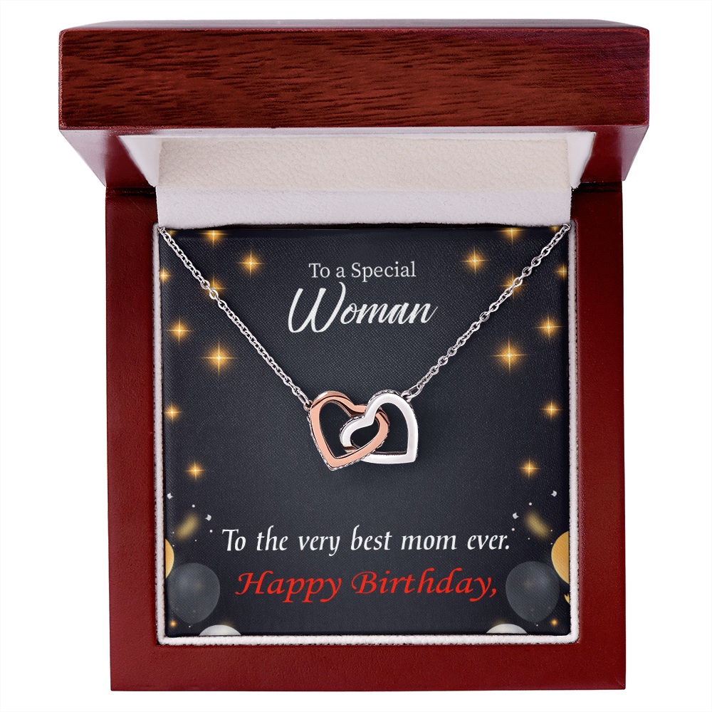 To Mom Birthday Message Best Mom Ever Inseparable Necklace-Express Your Love Gifts