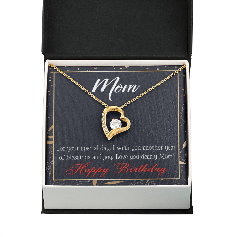 To Mom Birthday Message Blessings and Joy Forever Necklace w Message Card-Express Your Love Gifts