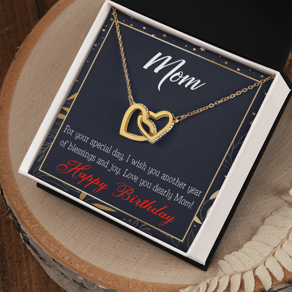 To Mom Birthday Message Blessings and Joy Inseparable Necklace-Express Your Love Gifts