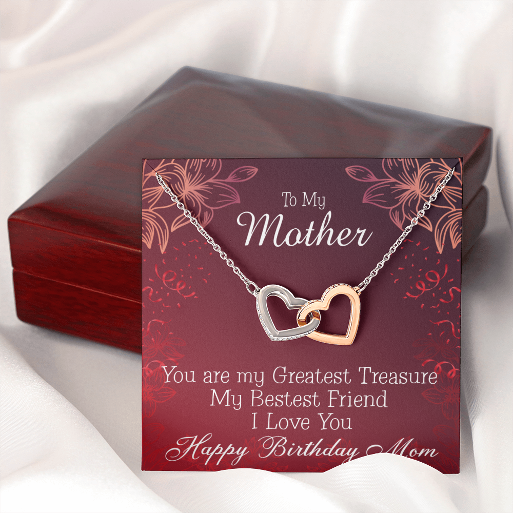 To Mom Birthday Message Greatest Treasure Inseparable Necklace-Express Your Love Gifts