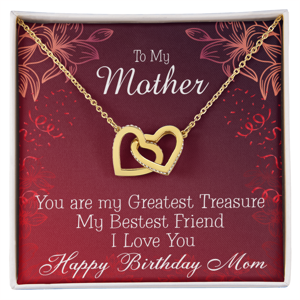 To Mom Birthday Message Greatest Treasure Inseparable Necklace-Express Your Love Gifts