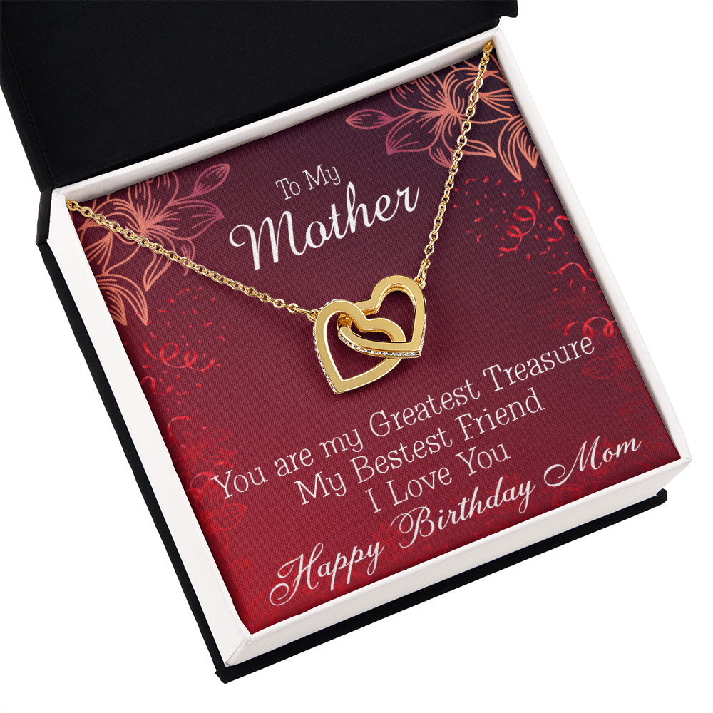 To Mom Birthday Message Greatest Treasure Inseparable Necklace-Express Your Love Gifts