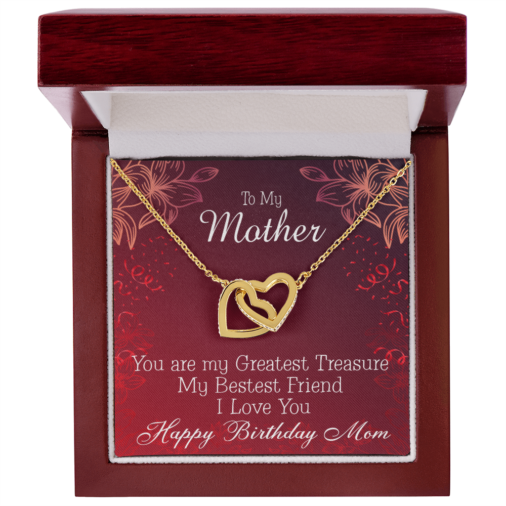 To Mom Birthday Message Greatest Treasure Inseparable Necklace-Express Your Love Gifts