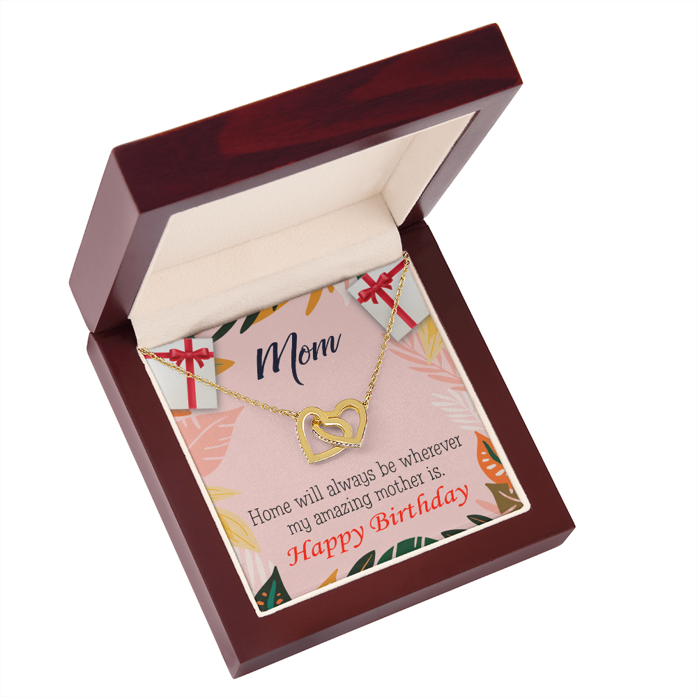 To Mom Birthday Message Home is Mom Inseparable Necklace-Express Your Love Gifts