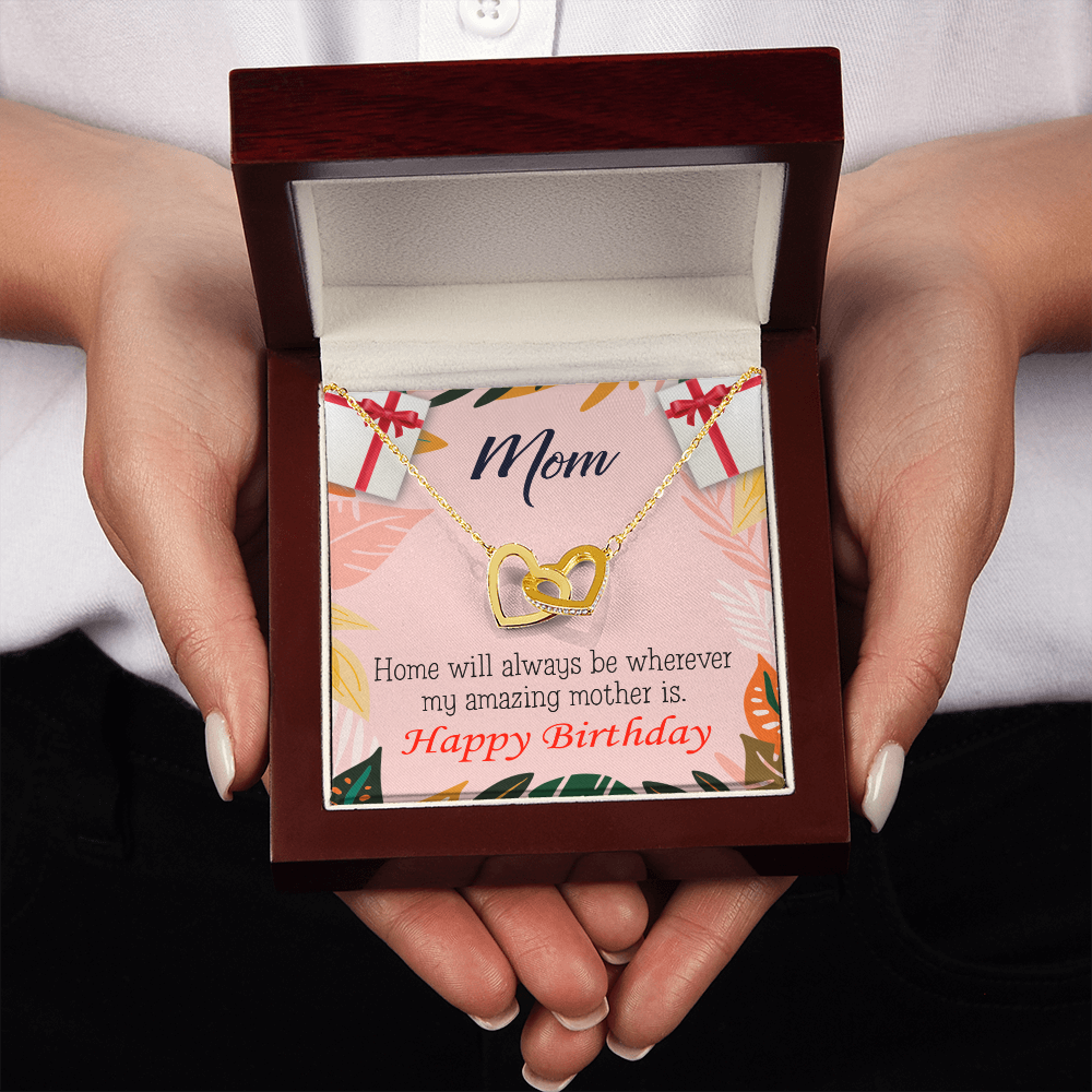 To Mom Birthday Message Home is Mom Inseparable Necklace-Express Your Love Gifts