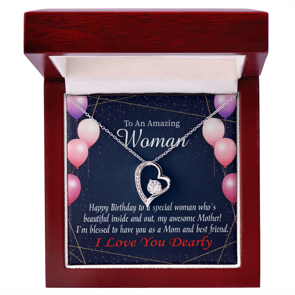 To Mom Birthday Message Mom and Best Friend Forever Necklace w Message Card-Express Your Love Gifts