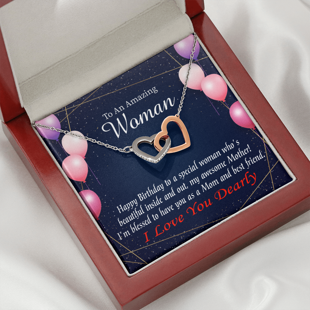 To Mom Birthday Message Mom and Best Friend Inseparable Necklace-Express Your Love Gifts