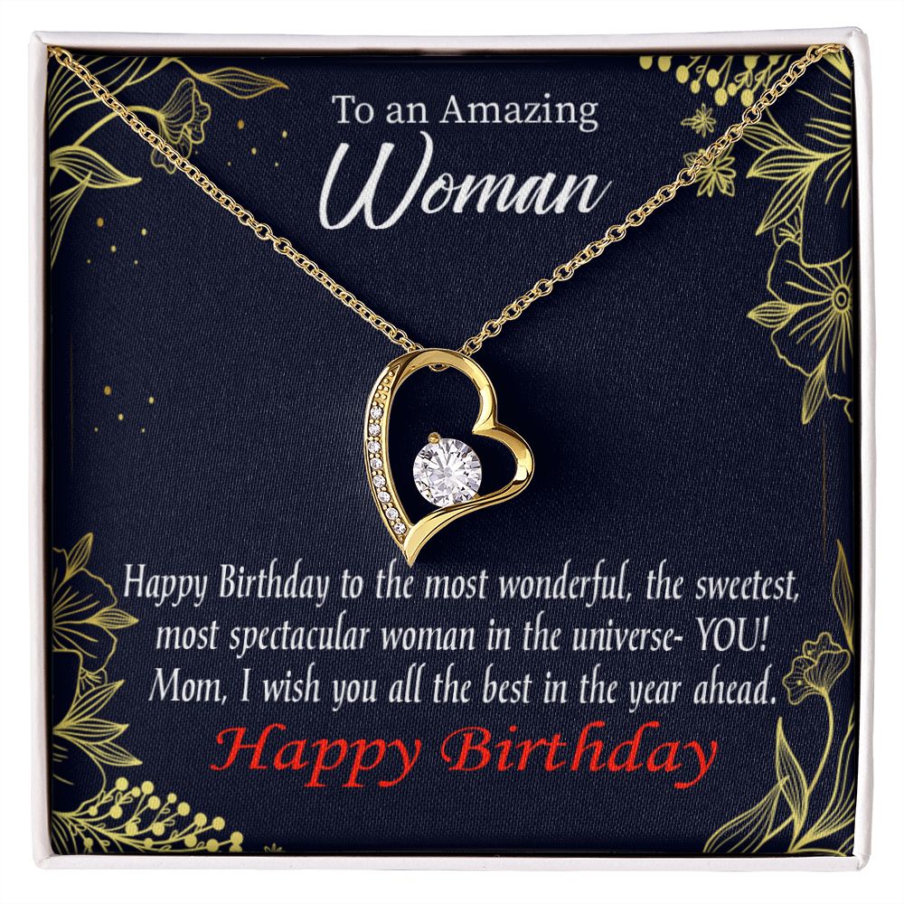 To Mom Birthday Message Spectacular Woman Forever Necklace w Message Card-Express Your Love Gifts