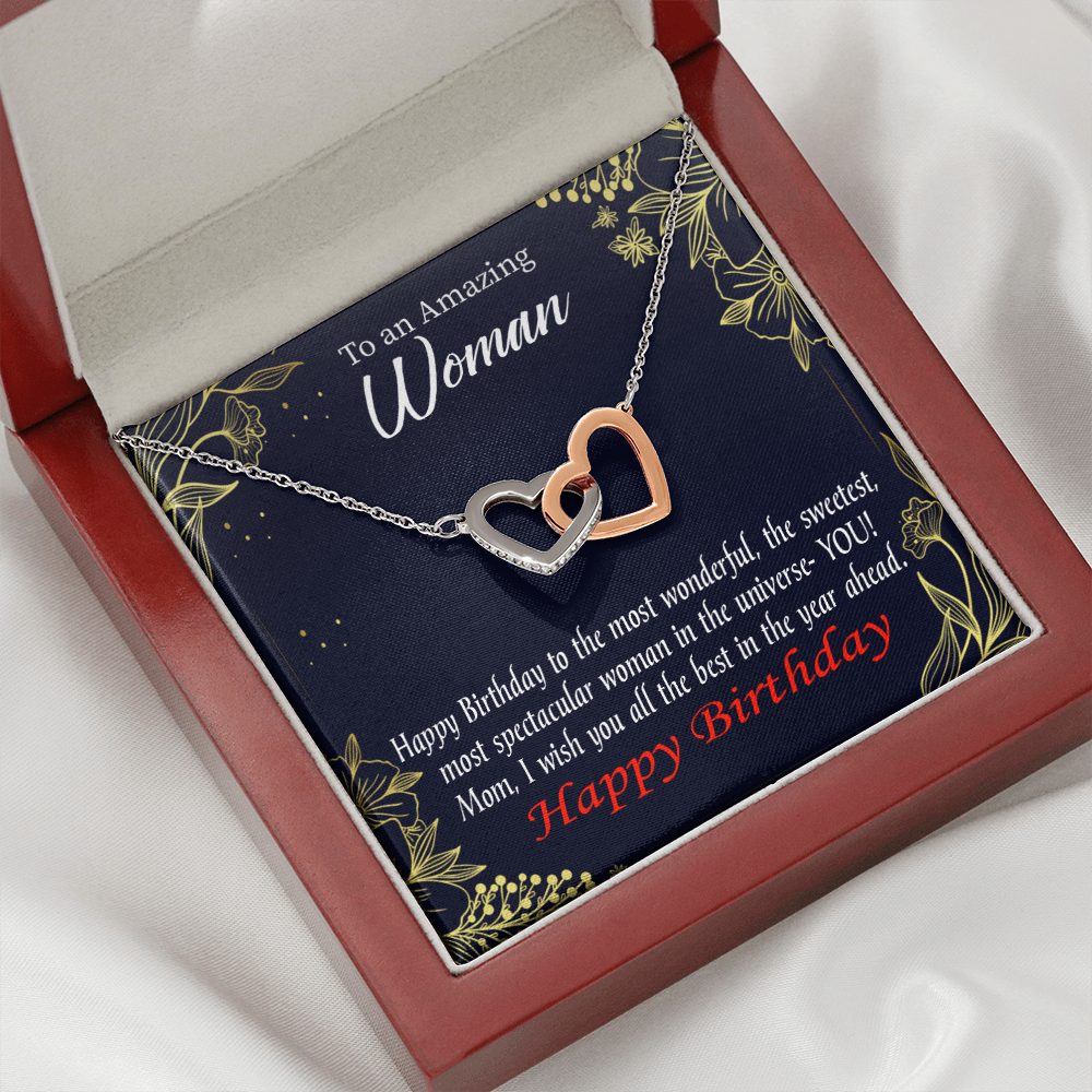 To Mom Birthday Message Spectacular Woman Inseparable Necklace-Express Your Love Gifts