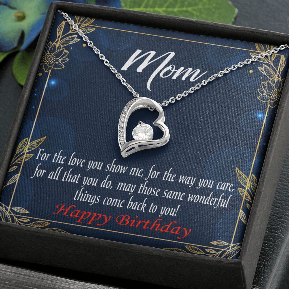 To Mom Birthday Message Wonderful Things Forever Necklace w Message Card-Express Your Love Gifts