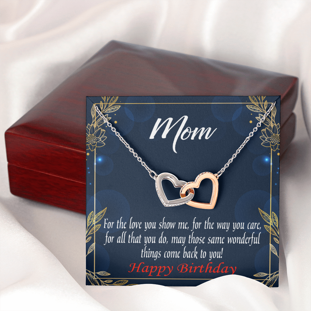To Mom Birthday Message Wonderful Things Inseparable Necklace-Express Your Love Gifts