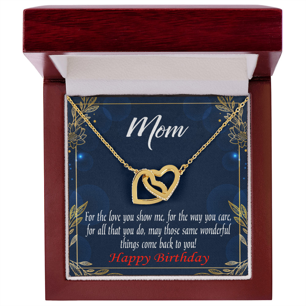 To Mom Birthday Message Wonderful Things Inseparable Necklace-Express Your Love Gifts