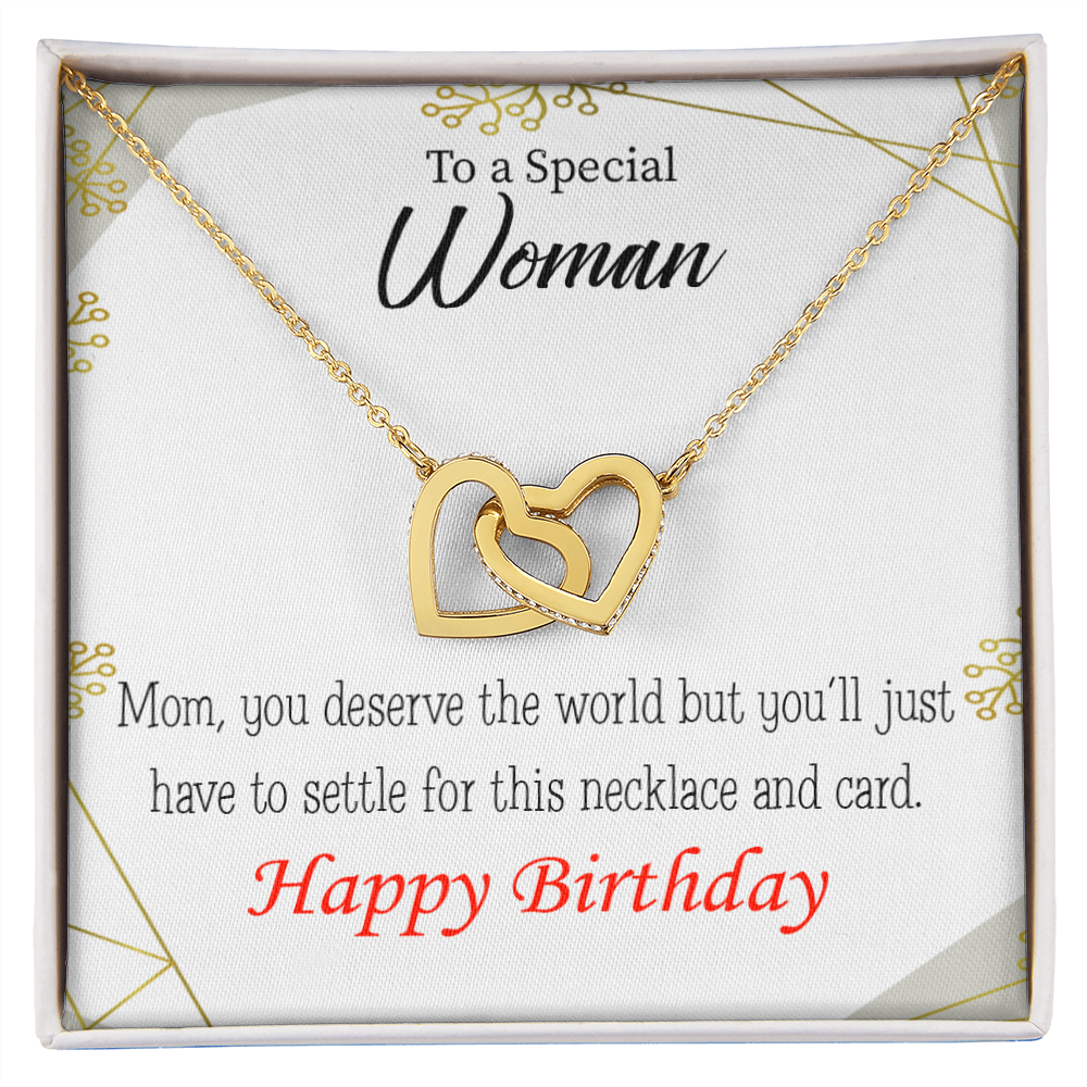 To Mom Birthday Message You Deserve the World Inseparable Necklace-Express Your Love Gifts