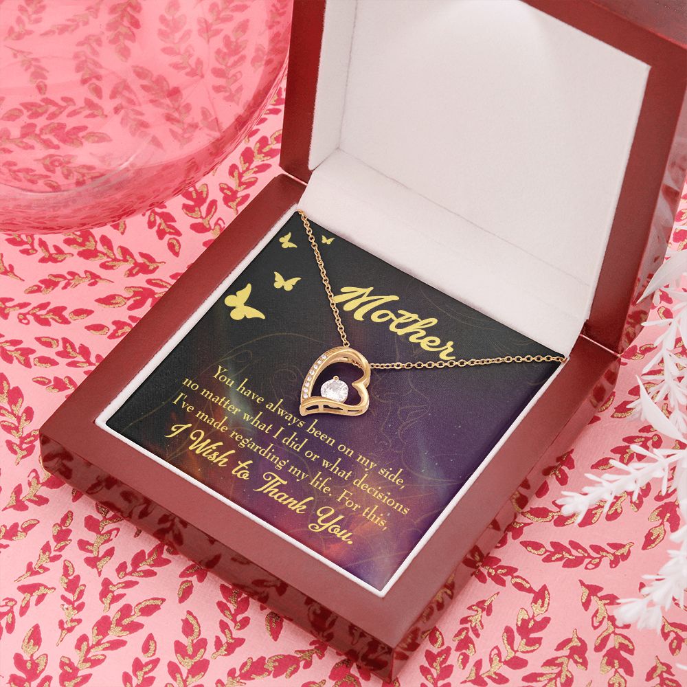 To Mom By My Side Forever Necklace w Message Card-Express Your Love Gifts