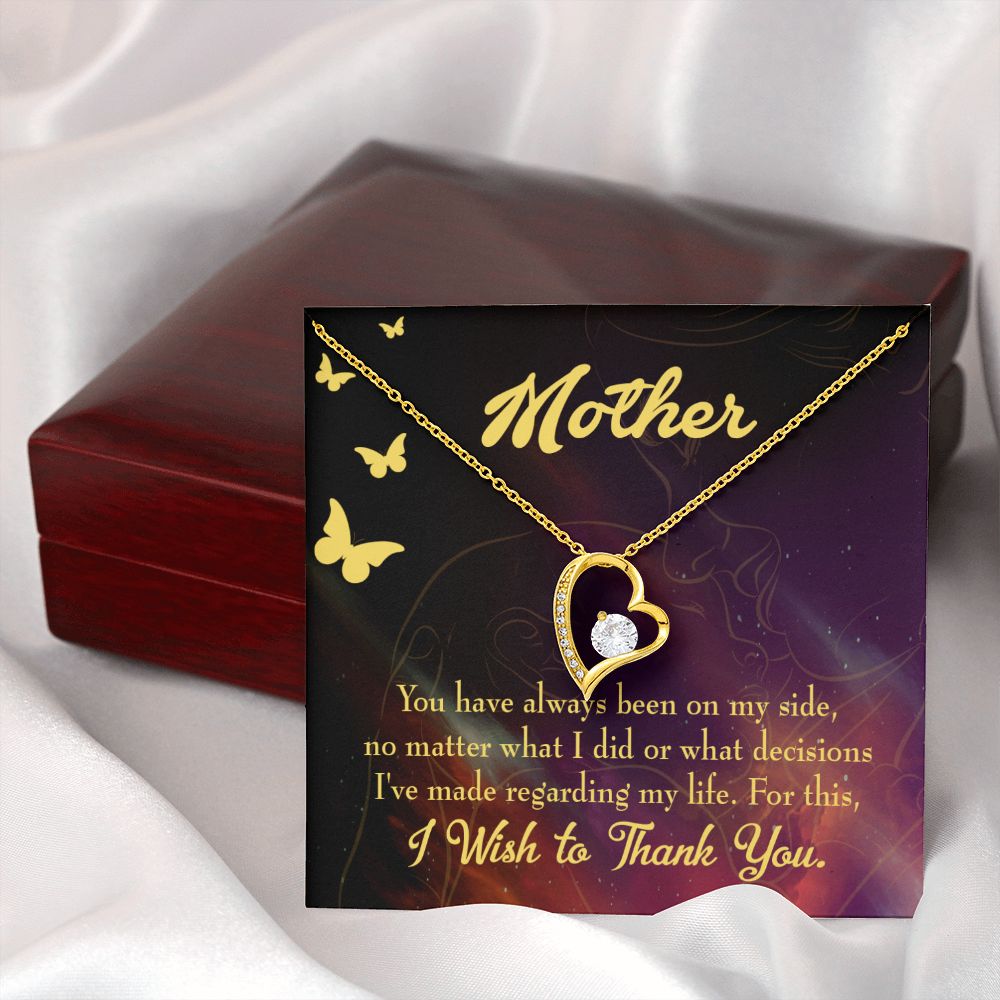 To Mom By My Side Forever Necklace w Message Card-Express Your Love Gifts
