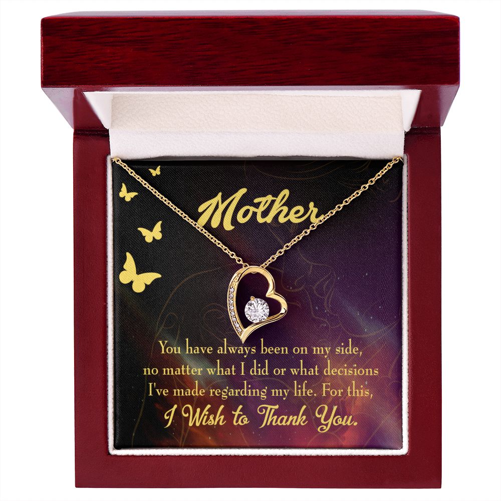 To Mom By My Side Forever Necklace w Message Card-Express Your Love Gifts