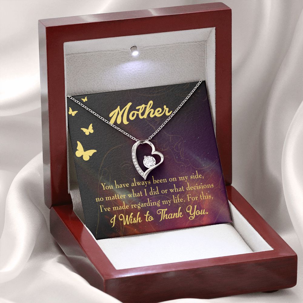 To Mom By My Side Forever Necklace w Message Card-Express Your Love Gifts