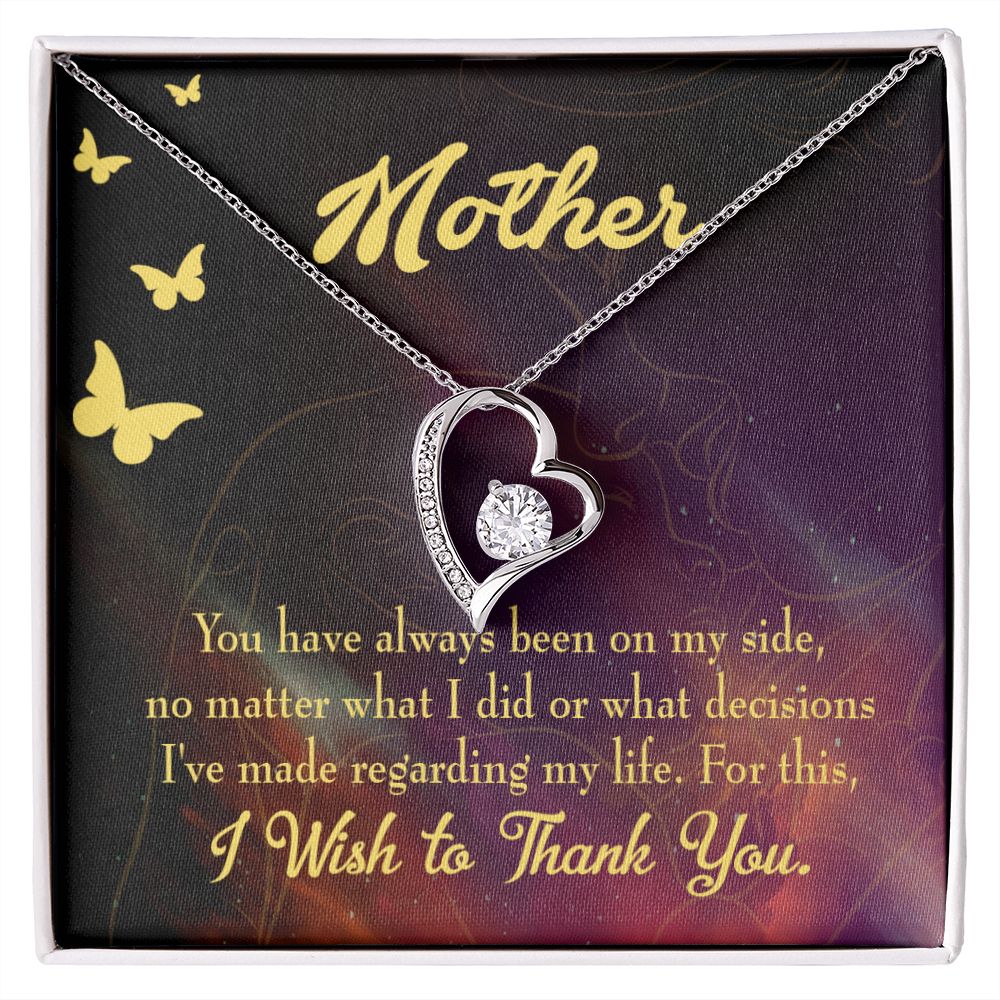 To Mom By My Side Forever Necklace w Message Card-Express Your Love Gifts