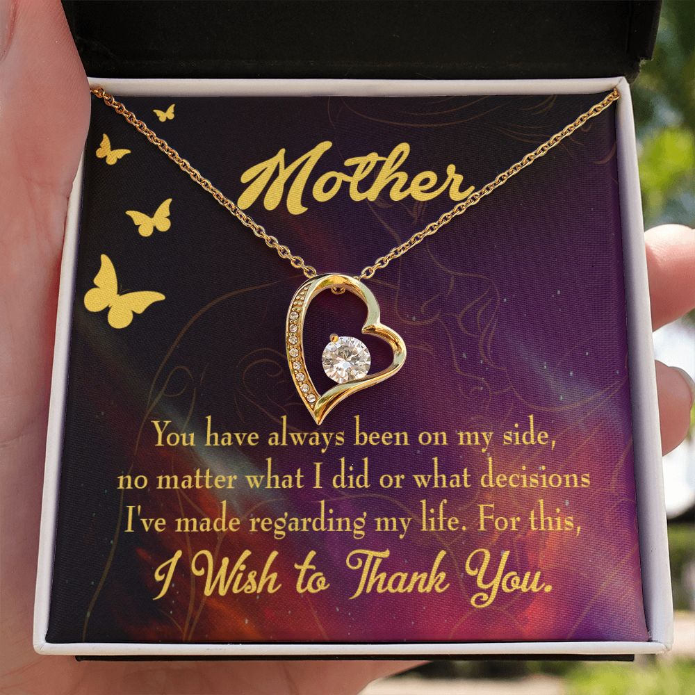 To Mom By My Side Forever Necklace w Message Card-Express Your Love Gifts