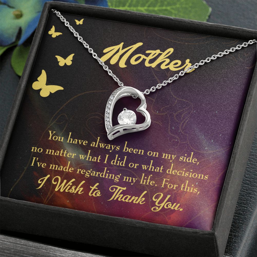 To Mom By My Side Forever Necklace w Message Card-Express Your Love Gifts