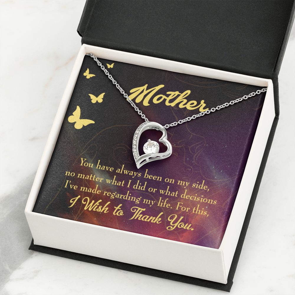 To Mom By My Side Forever Necklace w Message Card-Express Your Love Gifts