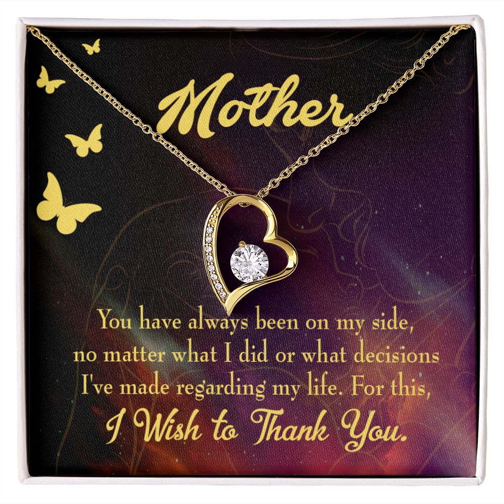 To Mom By My Side Forever Necklace w Message Card-Express Your Love Gifts