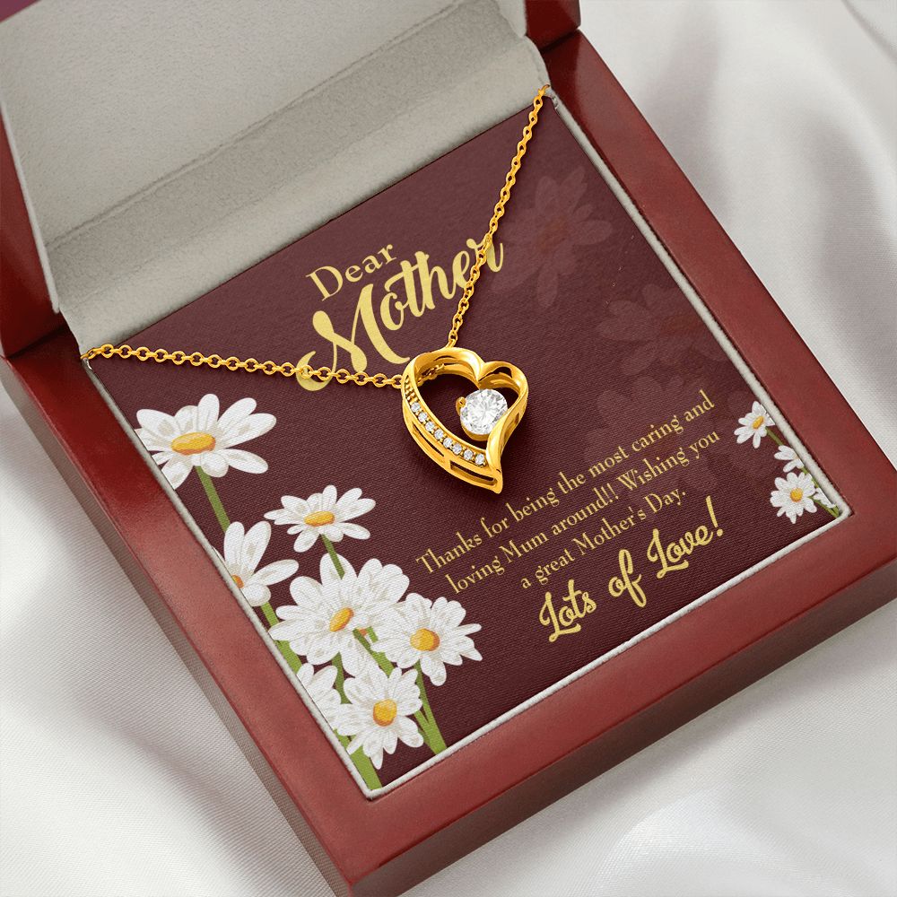 To Mom Caring and Loving Forever Necklace w Message Card-Express Your Love Gifts