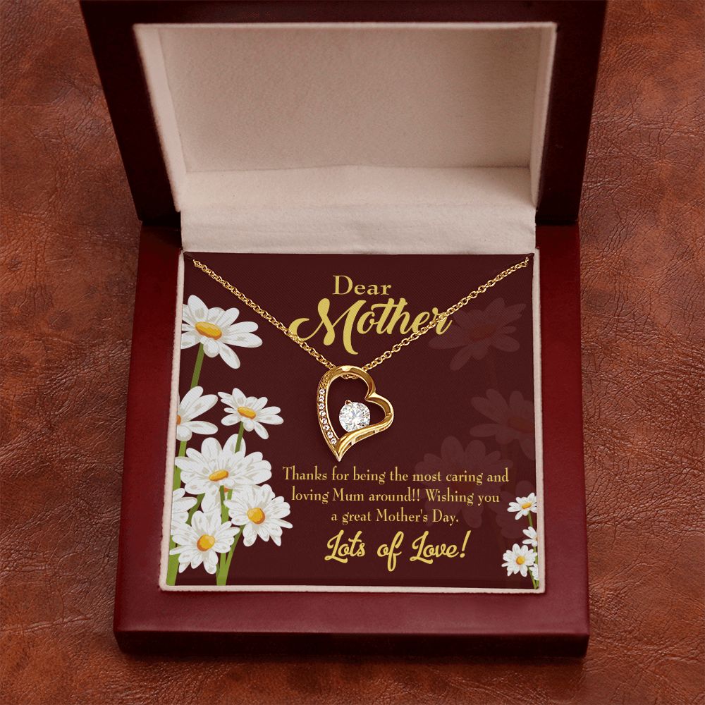 To Mom Caring and Loving Forever Necklace w Message Card-Express Your Love Gifts