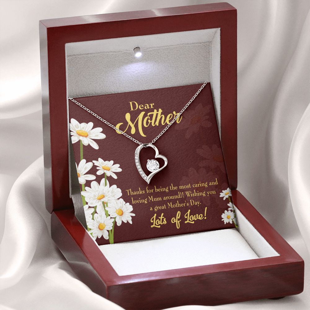 To Mom Caring and Loving Forever Necklace w Message Card-Express Your Love Gifts