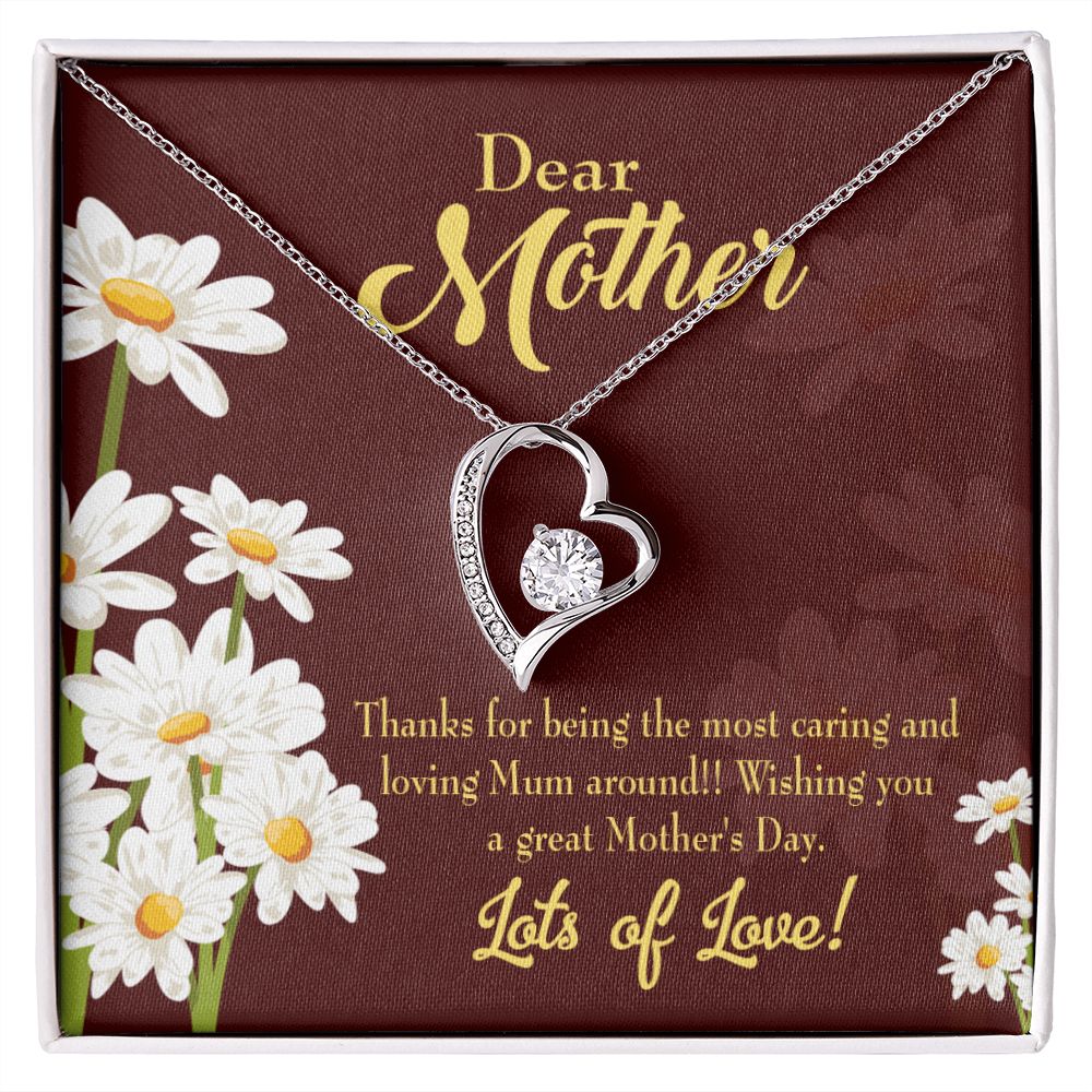 To Mom Caring and Loving Forever Necklace w Message Card-Express Your Love Gifts