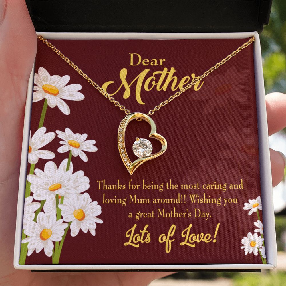 To Mom Caring and Loving Forever Necklace w Message Card-Express Your Love Gifts